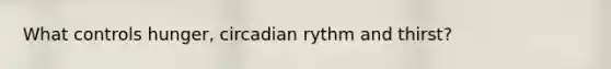 What controls hunger, circadian rythm and thirst?