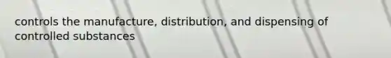 controls the manufacture, distribution, and dispensing of controlled substances