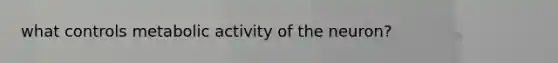 what controls metabolic activity of the neuron?
