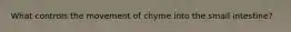 What controls the movement of chyme into the small intestine?