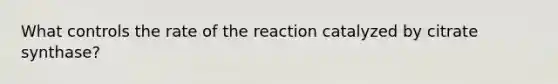 What controls the rate of the reaction catalyzed by citrate synthase?