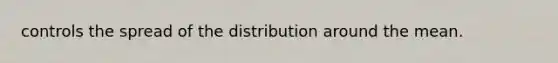 controls the spread of the distribution around the mean.