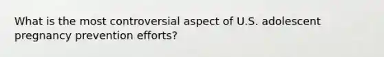 What is the most controversial aspect of U.S. adolescent pregnancy prevention efforts?