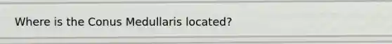 Where is the Conus Medullaris located?