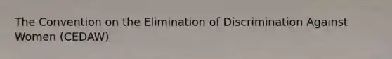 The Convention on the Elimination of Discrimination Against Women (CEDAW)