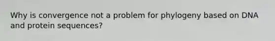 Why is convergence not a problem for phylogeny based on DNA and protein sequences?