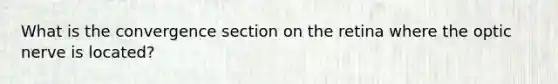 What is the convergence section on the retina where the optic nerve is located?