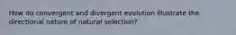 How do convergent and divergent evolution illustrate the directional nature of natural selection?