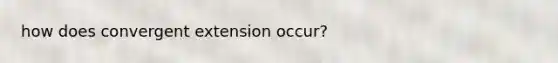 how does convergent extension occur?