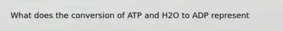 What does the conversion of ATP and H2O to ADP represent