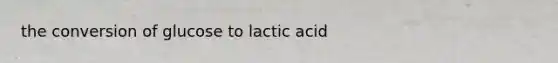 the conversion of glucose to lactic acid