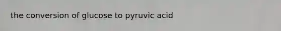 the conversion of glucose to pyruvic acid