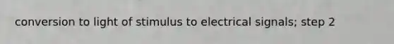 conversion to light of stimulus to electrical signals; step 2