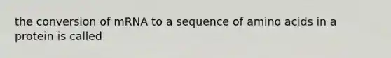 the conversion of mRNA to a sequence of amino acids in a protein is called