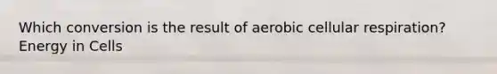 Which conversion is the result of aerobic cellular respiration? Energy in Cells