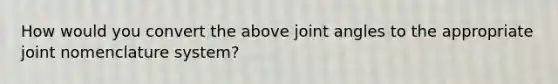 How would you convert the above joint angles to the appropriate joint nomenclature system?