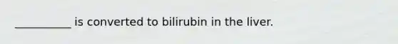 __________ is converted to bilirubin in the liver.