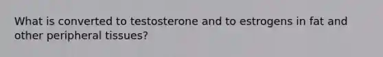 What is converted to testosterone and to estrogens in fat and other peripheral tissues?