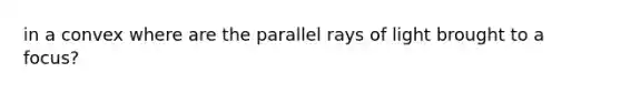 in a convex where are the parallel rays of light brought to a focus?