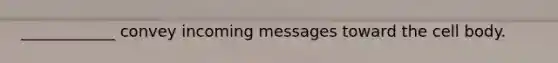 ____________ convey incoming messages toward the cell body.