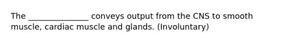 The _______________ conveys output from the CNS to smooth muscle, cardiac muscle and glands. (Involuntary)