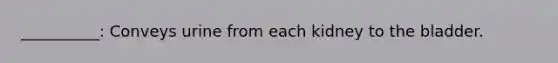 __________: Conveys urine from each kidney to the bladder.