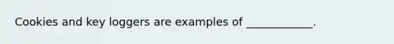 Cookies and key loggers are examples of ____________.