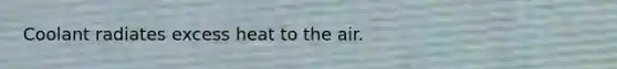Coolant radiates excess heat to the air.