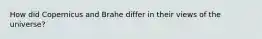 How did Copernicus and Brahe differ in their views of the universe?