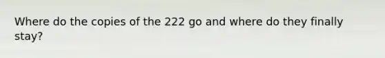 Where do the copies of the 222 go and where do they finally stay?