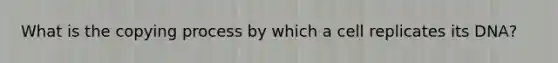 What is the copying process by which a cell replicates its DNA?