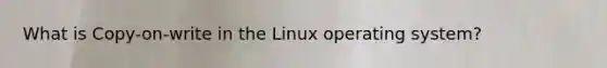 What is Copy-on-write in the Linux operating system?