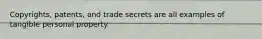Copyrights, patents, and trade secrets are all examples of tangible personal property.