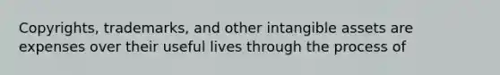 Copyrights, trademarks, and other intangible assets are expenses over their useful lives through the process of