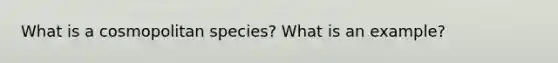 What is a cosmopolitan species? What is an example?