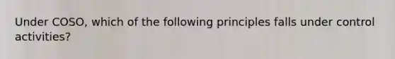 Under COSO, which of the following principles falls under control activities?