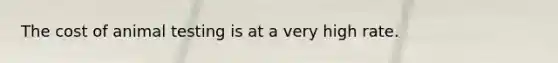 The cost of animal testing is at a very high rate.