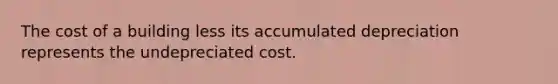 The cost of a building less its accumulated depreciation represents the undepreciated cost.