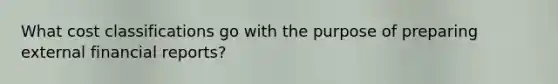 What cost classifications go with the purpose of preparing external financial reports?