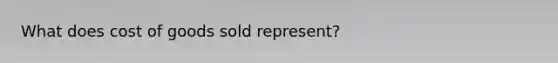 What does cost of goods sold represent?