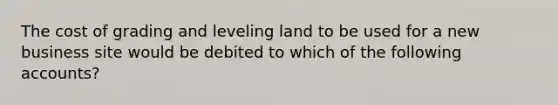 The cost of grading and leveling land to be used for a new business site would be debited to which of the following accounts?