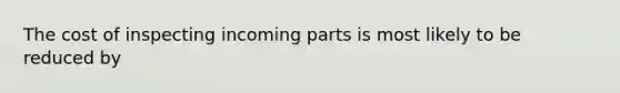 The cost of inspecting incoming parts is most likely to be reduced by