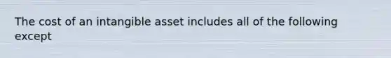 The cost of an intangible asset includes all of the following except