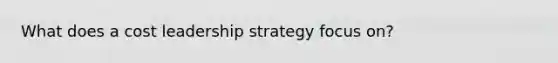 What does a cost leadership strategy focus on?