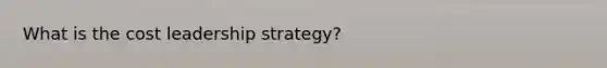 What is the cost leadership strategy?