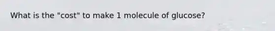 What is the "cost" to make 1 molecule of glucose?