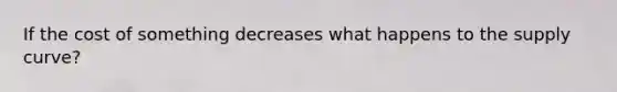 If the cost of something decreases what happens to the supply curve?