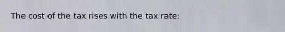 The cost of the tax rises with the tax rate: