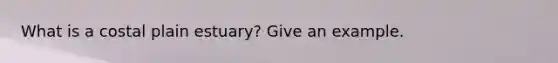 What is a costal plain estuary? Give an example.