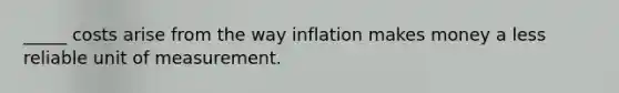 _____ costs arise from the way inflation makes money a less reliable unit of measurement.